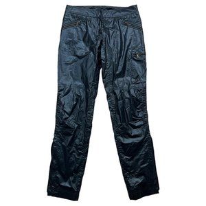 2000's vintage Prada Sport navy blue wet look low rise cargo utility pants